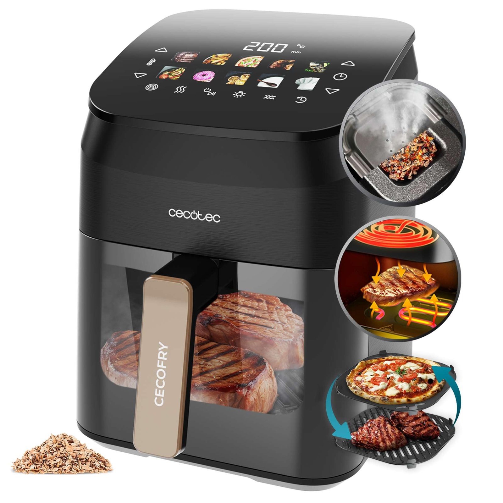 Cecotec Cecofry&Grill Smokin' 4500, black