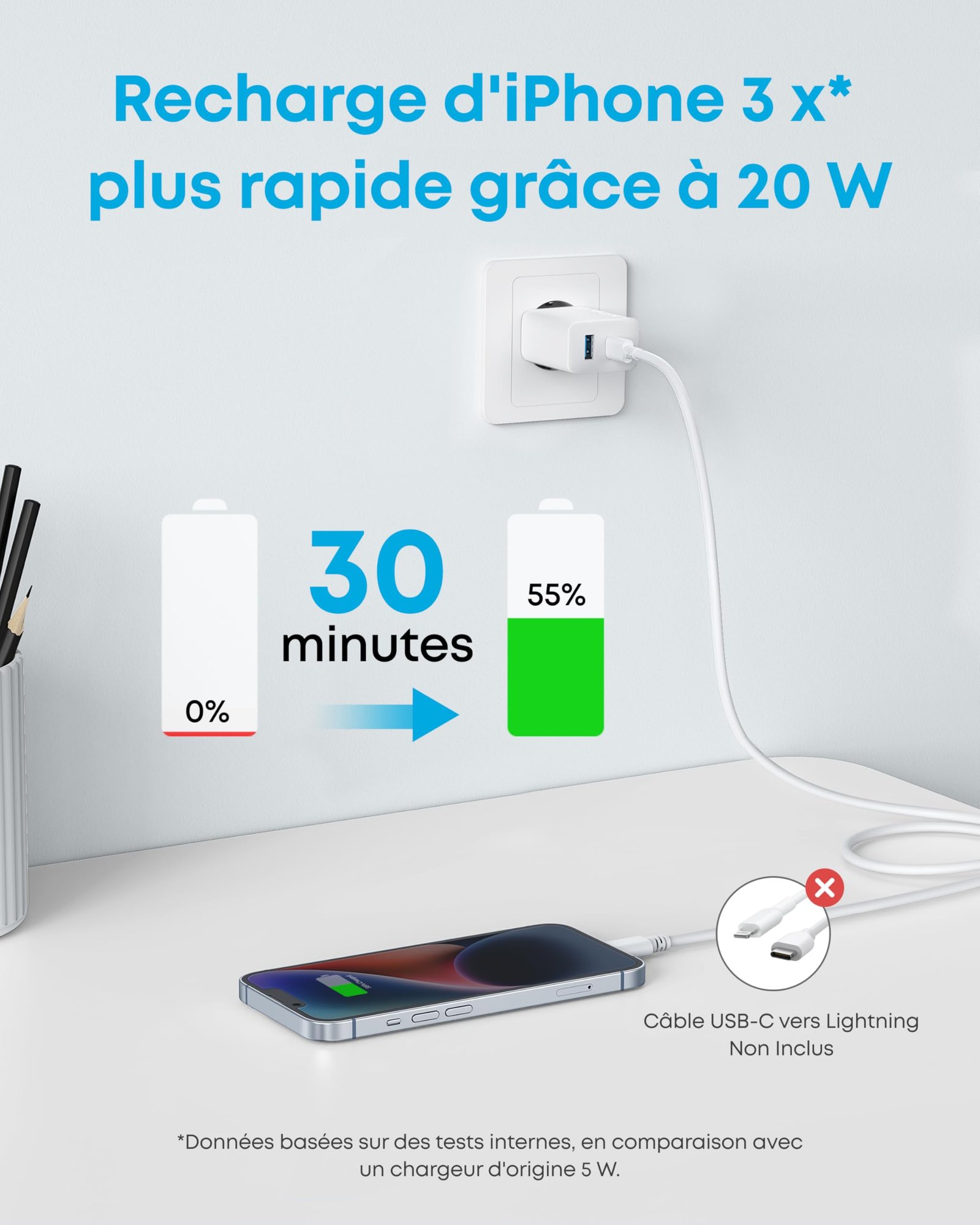 Anker Charger 20W, white - Image 4